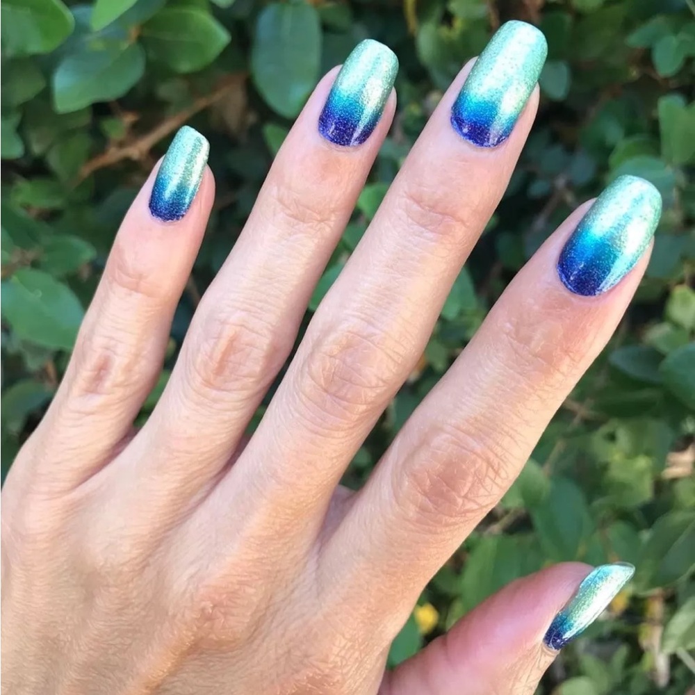*Retired* Color Street: Long Time No Sea | Mint Blue Glitter Ombre Gradient - Picture 2 of 13